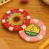 Two ABS poker chips, one red featuring a sunflower design and the other pink with a golf club theme.