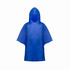 A blue kids poncho with a hood, featuring a simple, lightweight design and no visible branding.