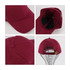A maroon cotton baseball cap with a hard top, featuring an adjustable strap and a logo.