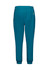 A pair of women's jogger scrub pants in teal, featuring an elastic waistband and two side pockets.