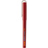 A red rollerball pen with a clip, featuring a logo and text design.