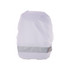 AERO Custom Reflective RPET Backpack Cover in white with a reflective silver band. Includes a logo.