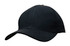 A black cotton twill cap with a curved brim and a discreet logo on the front.