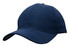 A navy cotton twill cap with a slightly curved brim and a logo on the front.