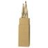 A coloured pencil set featuring six pencils in various colours, presented in a simple cardboard box with a logo.
