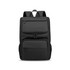 A black laptop backpack featuring multiple compartments and a mesh side pocket. It has a sleek, modern design.