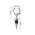 A wine stopper with a silver deer head design and black rubber grip, measuring 64mm in height and 45mm in width.