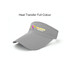 A grey breathable sun visor with a logo on the front, featuring perforated detailing for ventilation.