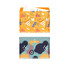 A vibrant, multi-coloured folder with a rope fastener, featuring abstract patterns in orange and teal.