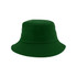 A green custom cotton bucket hat featuring a simple, unadorned design.
