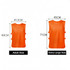 Two orange training bibs in adult and extra large sizes, featuring straps and a logo.