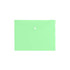 A4 clear file envelope in light green, featuring a button closure and an embossed logo.