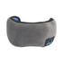 A grey Bluetooth eye mask with a black panel featuring controls, designed for comfort and technology use.