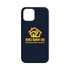 A dark blue phone case featuring a logo with a house and the text "BIG DAY IN" in gold.