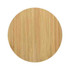A circular bamboo wireless charger in a natural wood tone, featuring a smooth surface with a light grain pattern.