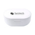 A white storage case for Rapid True Wireless Stereo Earbuds, featuring a logo on the lid.