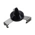 A car phone holder featuring a sleek black design with silver accents and a centre mount for secure phone placement.