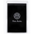 A clear press lock pouch with a black interior and a logo presented on the front.