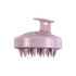 A pink hair scalp massager with soft, pointed tips for gentle massage, featuring a hanging hook.