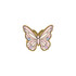 A butterfly-shaped clip in pastel pink and white, featuring a detailed design with a gold outline.
