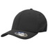 A black cap featuring a curved brim and an adjustable strap at the back, includes a logo label.