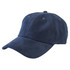 A navy brushed cotton chino cap with a curved peak and six ventilation eyelets. It features a logo on the front.