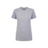 A women's boyfriend tee in light grey with short sleeves and a crew neckline. It features a small logo.