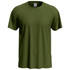 A green men's classic T-shirt featuring a round neckline and short sleeves, with a logo on the tag.