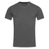 A grey men's V-neck T-shirt with short sleeves. Features a subtle logo on the front.