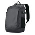 A dark grey backpack featuring adjustable straps, a sleek design, and side mesh pockets. Branding is visible.