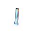 A pair of stainless steel ice tongs in a rainbow finish, featuring a sleek design and smooth edges.