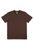 A brown men's short sleeve t-shirt with a label and no visible logos.