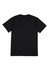 A black short sleeve t-shirt with a plain back and a logo on the label.