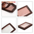 A brown PU leather ID card holder featuring transparent pockets for card display and a sleek design.