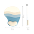 A lightweight bean gel pad with wavy blue and cream design, measuring 190mm by 225mm and 3mm thick.