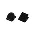 Two black metal magnetic clips are positioned side by side, featuring a round and a rectangular design.