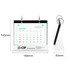 Acrylic desk calendar and photo album organiser displaying a colourful calendar layout with a branding logo, in clear acrylic.
