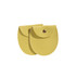 Two oval yellow PU leather jewelry pouches with snap closures, featuring a smooth finish.
