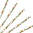 A set of custom disposable 3-ply drinking paper straws with a floral and orange design on a white background.