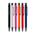 A set of six Camberwell metal pens in black, white, pink, orange, red, and navy. Each features a clip and sleek design.