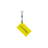 A yellow NFC epoxy square tag with a black strap and a logo.