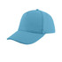 A PU leather baseball cap in a bright blue colour, featuring a structured design and curved brim.