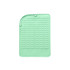 A mint green silicone pad featuring a wavy texture and a loop for hanging. It has a branding logo.