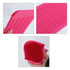 A pink heat-resistant silicone mat pouch featuring a textured wave design, with a close-up view of the edges and interior.