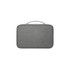 A portable hanging travel toiletry bag in a grey fabric, featuring a simple rectangular design and a carry handle.