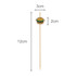 A pack of 100 custom bamboo skewers, featuring a hamburger top design, measuring 12 cm in length with a natural colour.
