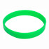 A green silicone wristband with a smooth surface and a simple design, featuring a logo.