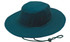 A teal canvas hat with a wide brim and an adjustable chin strap. It features ventilation holes on the sides.