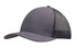 A grey brushed cotton cap with a black mesh back and a curved visor, featuring a logo on the front.