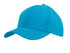 A turquoise sports cap made from ripstop material with a curved brim and a logo on the front.